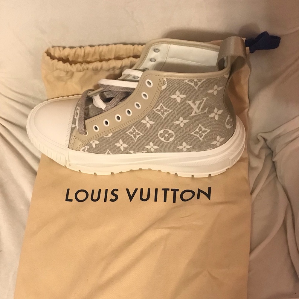 Louis Vuitton Beige High-Top Sneakers